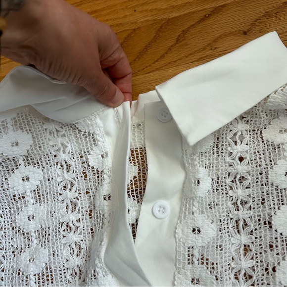 SHEIN crocheted top and shorts matching set - Picture 3 of 7